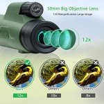 12x50 HD Monocular Telescope with Smartphone Adapter