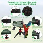 12x50 HD Monocular Telescope with Smartphone Adapter