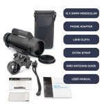 Omano Smithsonian 12x50 Monocular Telescope with Smartphone Adaptor