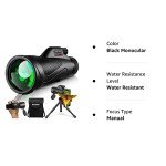 High-Powered Monocular with Smartphone Adapter and Tripod