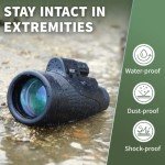 Gosky Titan 12X50 Waterproof Monocular with Smartphone Holder