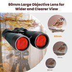 20x80 Waterproof Astronomy Binoculars with Tripod Adapter