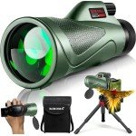12X60 HD Monocular with Smartphone Adapter & Tripod