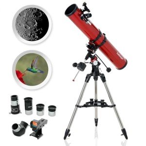 AmScope 114mm Reflector EQ Telescope with Mount
