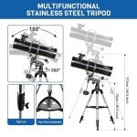 AOMEKIE 130EQ Newtonian Telescope for Beginners