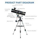 AOMEKIE 130EQ Newtonian Telescope for Beginners