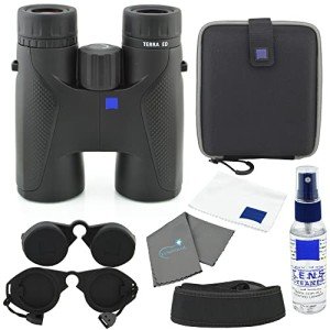 Terra ED Binocular 10x42, Bird Watching Binoculars for Adults, Astronomy Binoculars, for Hunting and Scouting, with a Lens Cleaning Kit and Lumintrail Cleaning Cloth, Black