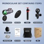 Powerful 12x60 Monocular with Smartphone Adapter