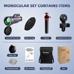 High-Powered 12x60 Monocular with Smartphone Adapter