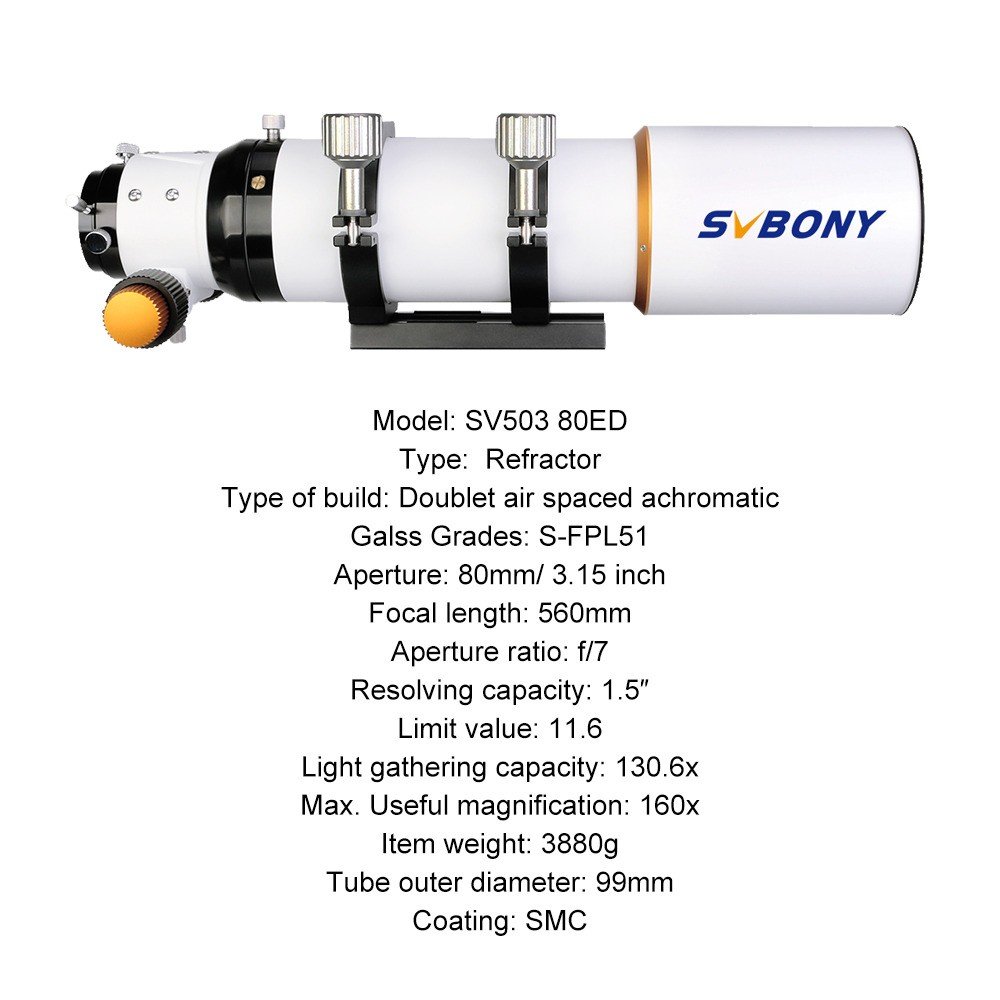 SVBONY SV503 70/80/102ED Refractor Telescope