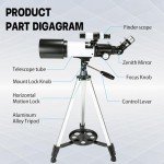 High-Powered Portable Refractor Telescope for Stargazing