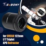 SVBONY SV209 Field Flattener, 0.8X Focal Reducer, Corrects The Field Curvature and a Wider Field of View, Telescope Accessories for SV550 122mm APO Refractor Telescope