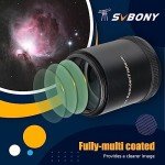 SVBONY SV209 Field Flattener, 0.8X Focal Reducer, Corrects The Field Curvature and a Wider Field of View, Telescope Accessories for SV550 122mm APO Refractor Telescope