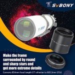SVBONY SV209 Field Flattener, 0.8X Focal Reducer, Corrects The Field Curvature and a Wider Field of View, Telescope Accessories for SV550 122mm APO Refractor Telescope