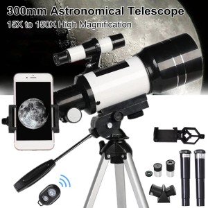 300MM Telescope with Phone Adapter for Beginners