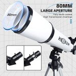 80mm Portable Refracting Telescope with Tripod & Adapter