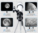 80mm Portable Refracting Telescope with Tripod & Adapter