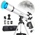 Portable 80mm Refracting Telescope with Tripod