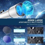 Portable 80mm Refracting Telescope with Tripod
