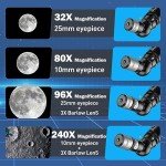 Portable 80mm Refracting Telescope with Tripod