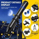 90mm Refractor Telescope for Beginners and Kids