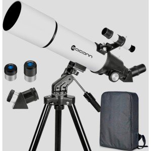 80mm Aperture 600mm Refractor Telescope for Beginners