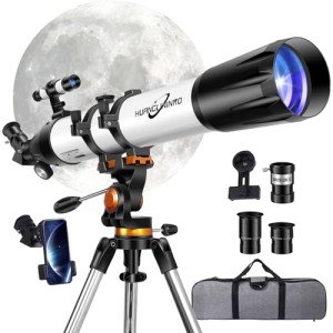 High-Powered 90mm Refractor Telescope for Beginners