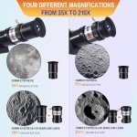 High-Powered 90mm Refractor Telescope for Beginners