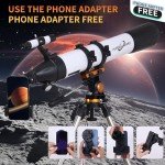 High-Powered 90mm Refractor Telescope for Beginners