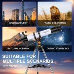 High-Powered 90mm Refractor Telescope for Beginners
