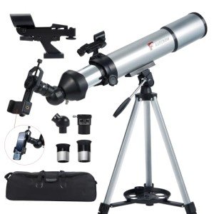 Beginner 80mm Refractor Telescope with Phone Adapter