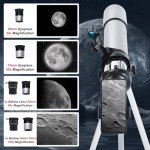 Beginner 80mm Refractor Telescope with Phone Adapter