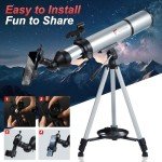 Beginner 80mm Refractor Telescope with Phone Adapter