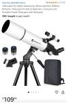 EACONN 80mm Portable Astronomy Refractor Telescope