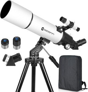EACONN 80mm Refractor Telescope for Beginners and Kids