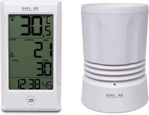 Wireless Rain Gauge with Outdoor Temperature Sensor