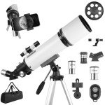 80mm Portable Telescope for Beginners and Kids