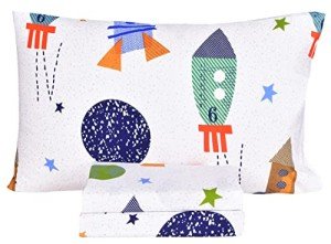 Space-Themed Twin Bed Sheet Set for Kids