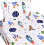 Space-Themed Twin Bed Sheet Set for Kids