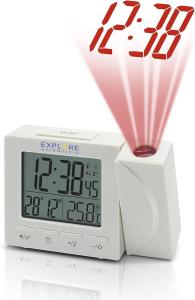 Explore Scientific Projection Alarm Clock - Black/White