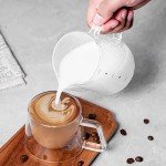 20oz Glass Milk Frothing Pitcher with Measurements