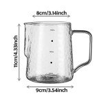 20oz Glass Milk Frothing Pitcher with Measurements