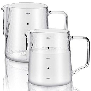 Glass Coffee Creamer Pitcher Set of 2