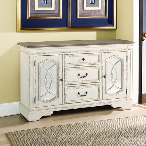 Ashley Realyn French Country Buffet, Chipped White