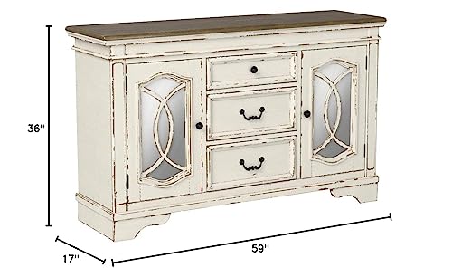 Ashley Realyn French Country Buffet, Chipped White