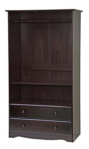 Solid wood wardrobe with lock and drawers