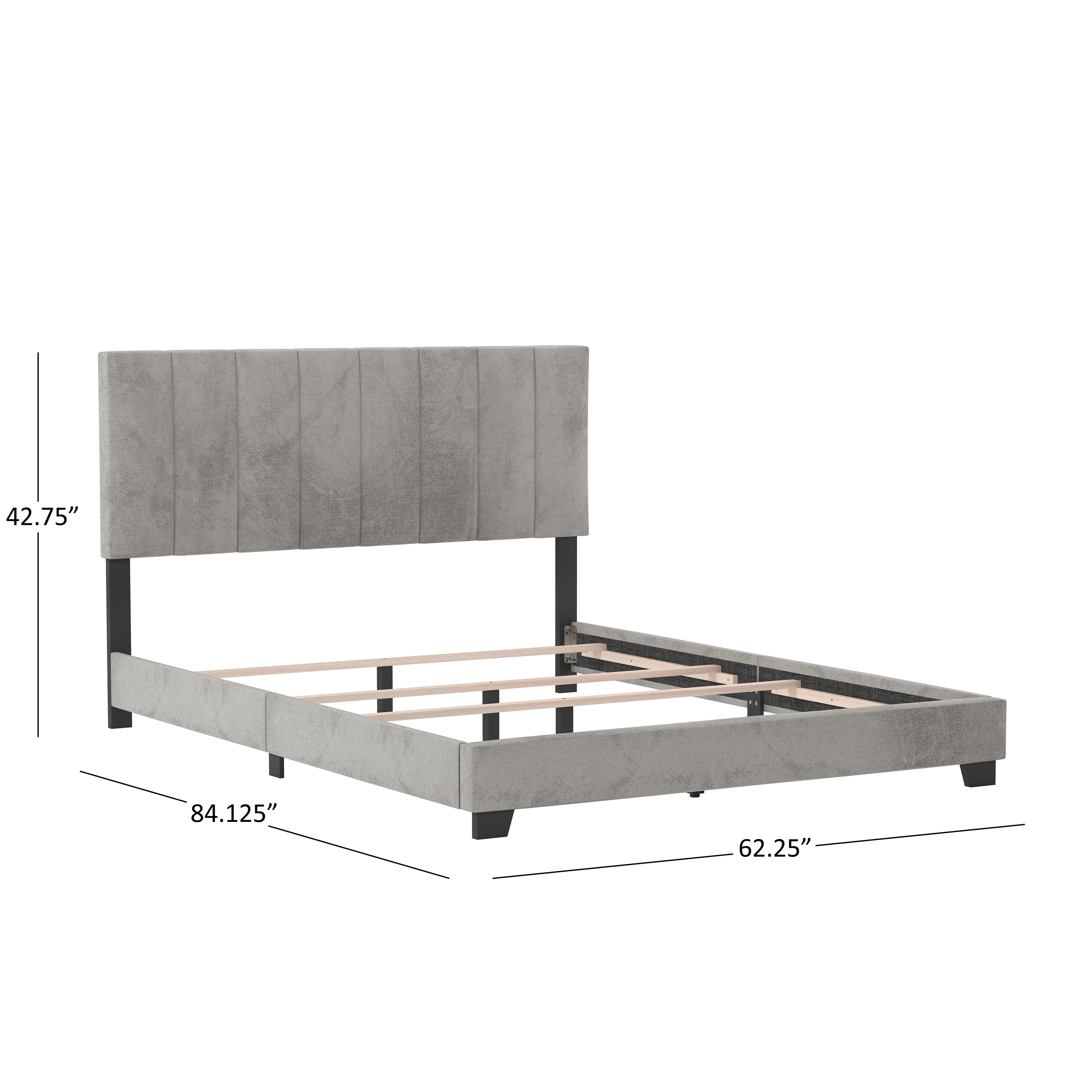 Hillsdale's Reece Channel Stitched Queen Bed in Grey