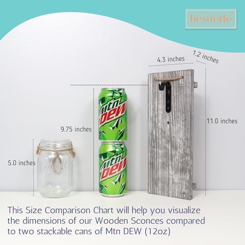 Rustic Wooden Wall Decor with LED Lights - Set of 2