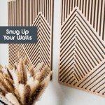 Modern Wooden Mountain Wall Art Set of 2