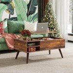 Rustic Lift Top Coffee Table with Storage